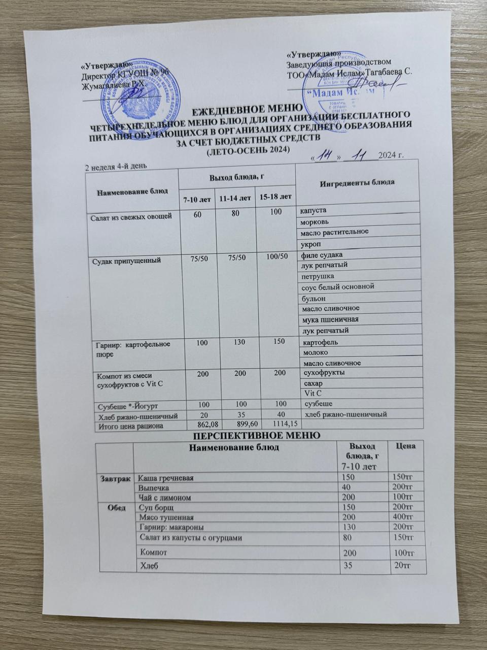 """Меню 14.11.2024"