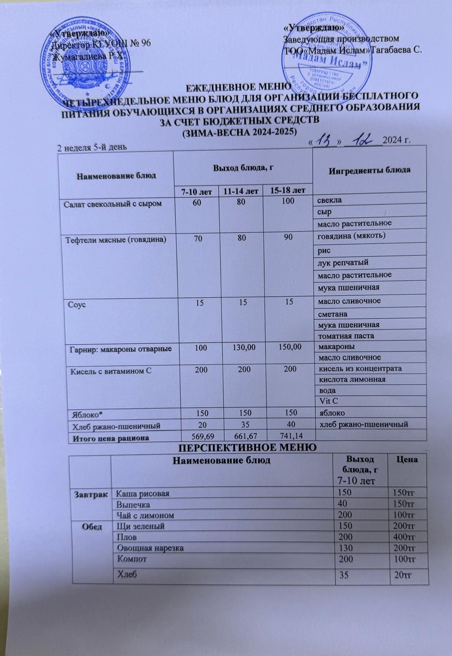 ""Меню 13.12.2024""