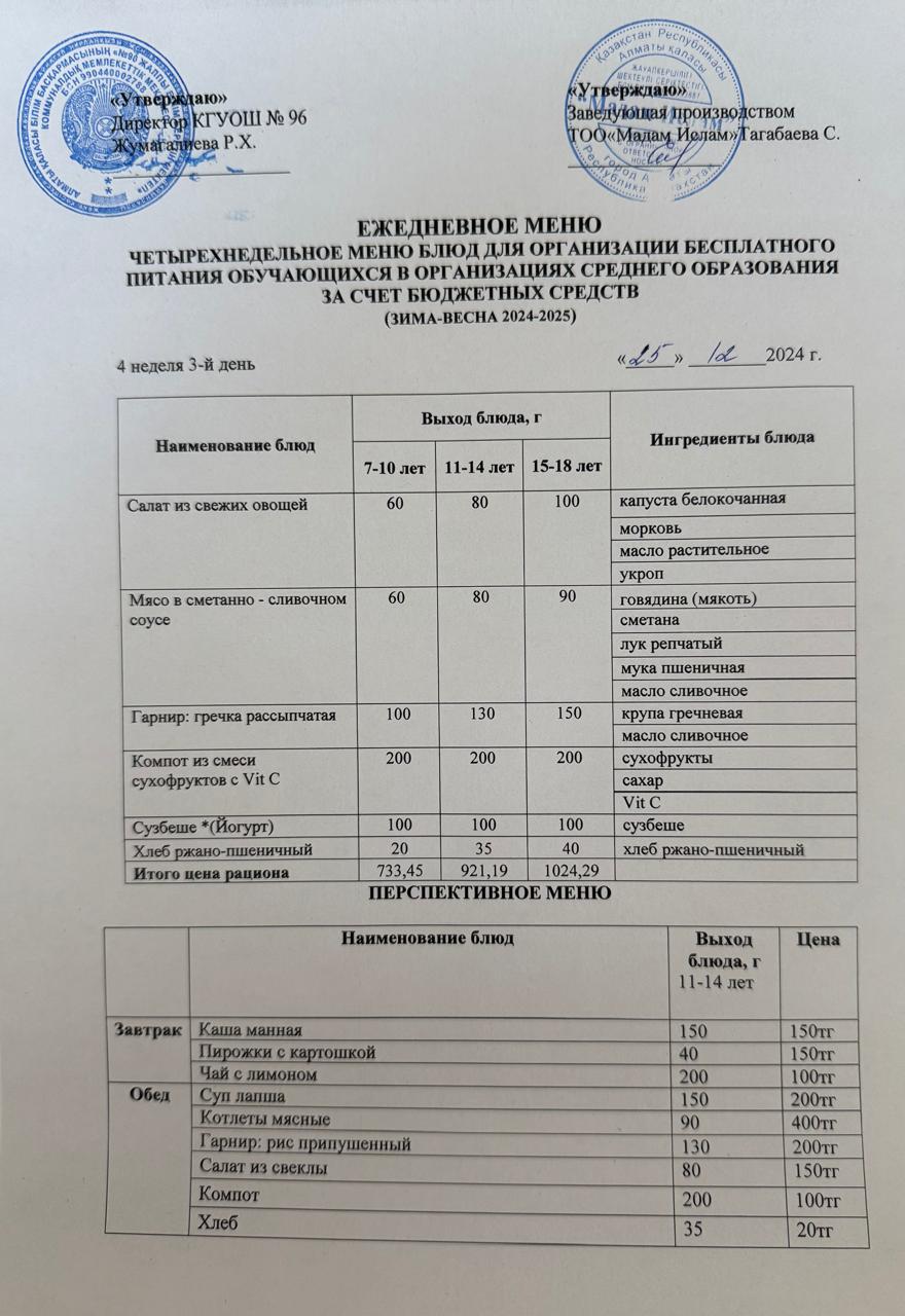 "Меню 25.12.2024"