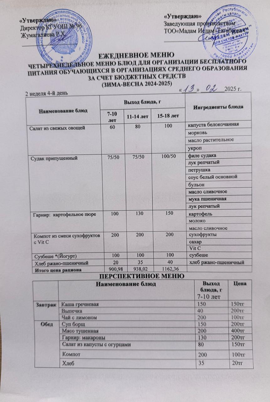 "Меню 13.02.2025"