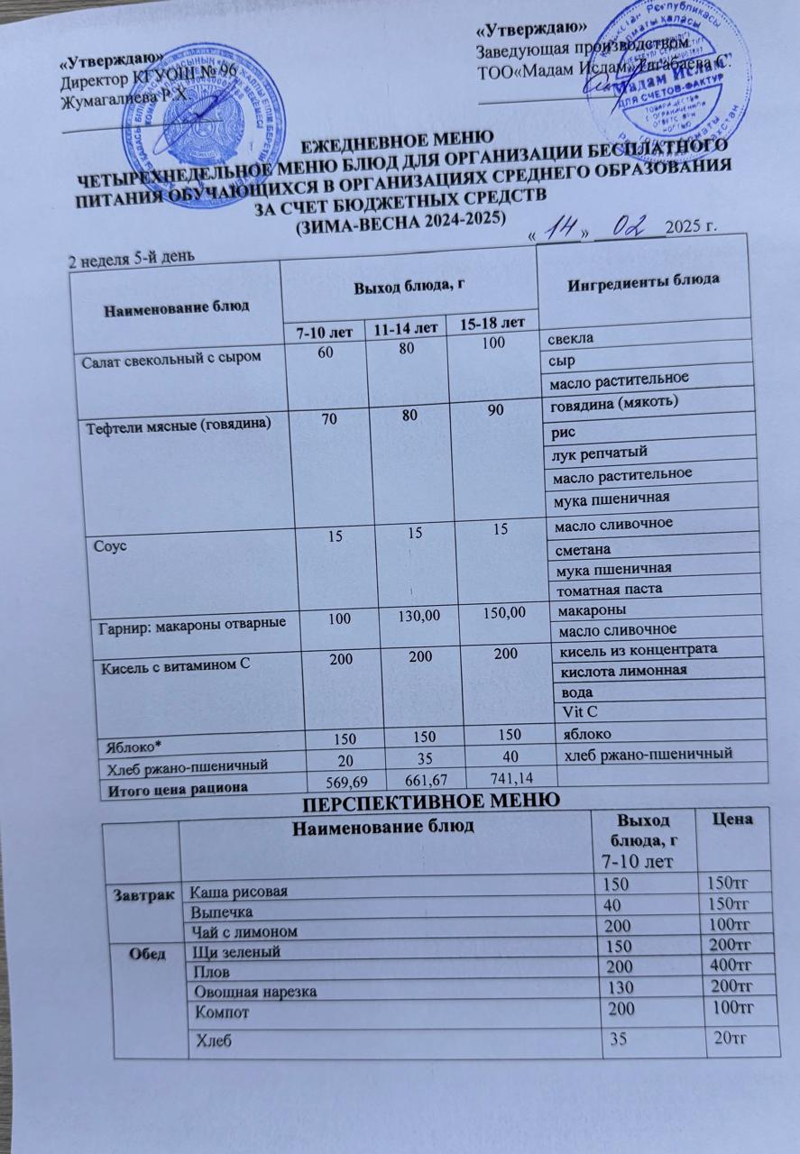 "Меню 14.02.2025"