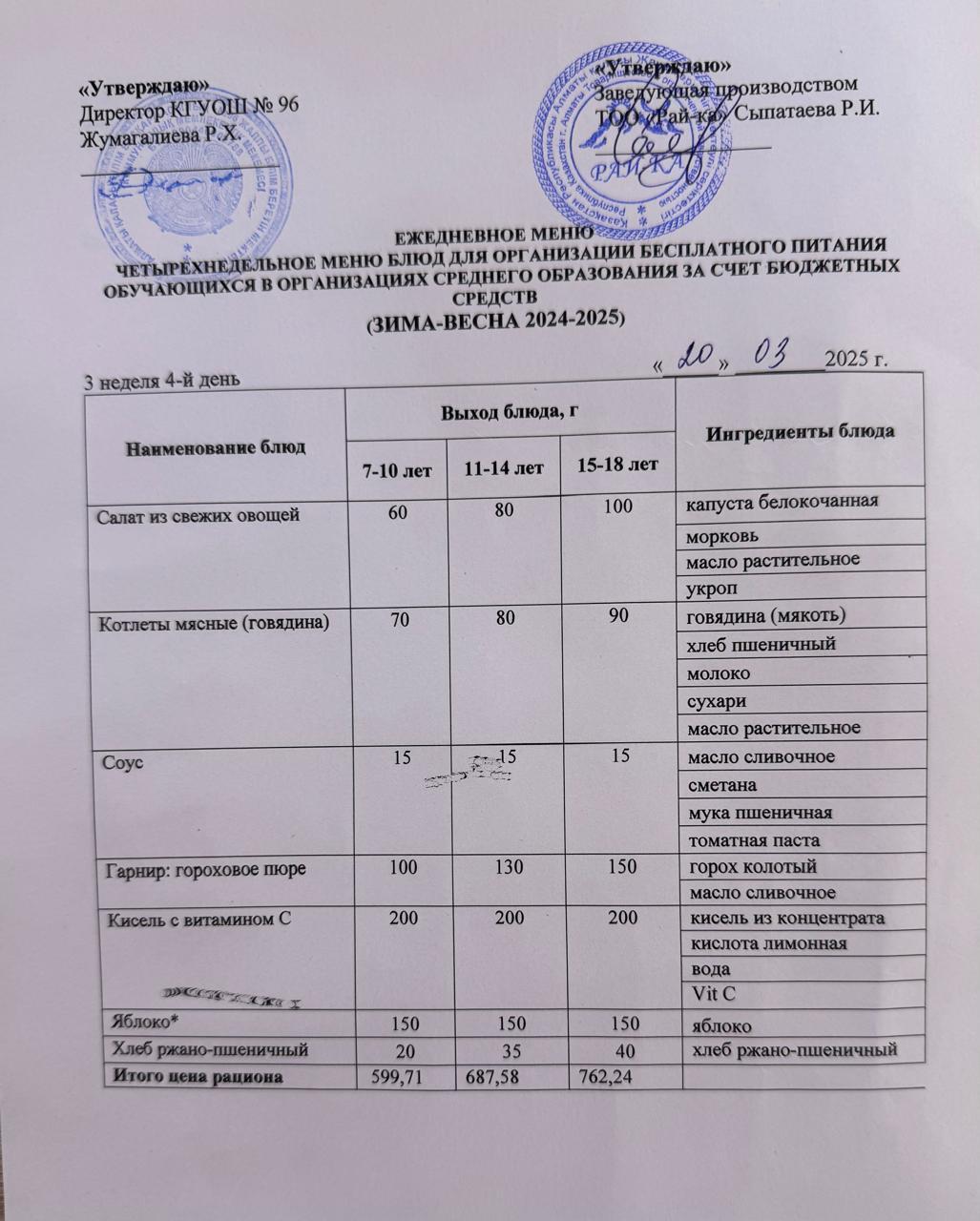 "Меню 20.03.2025"