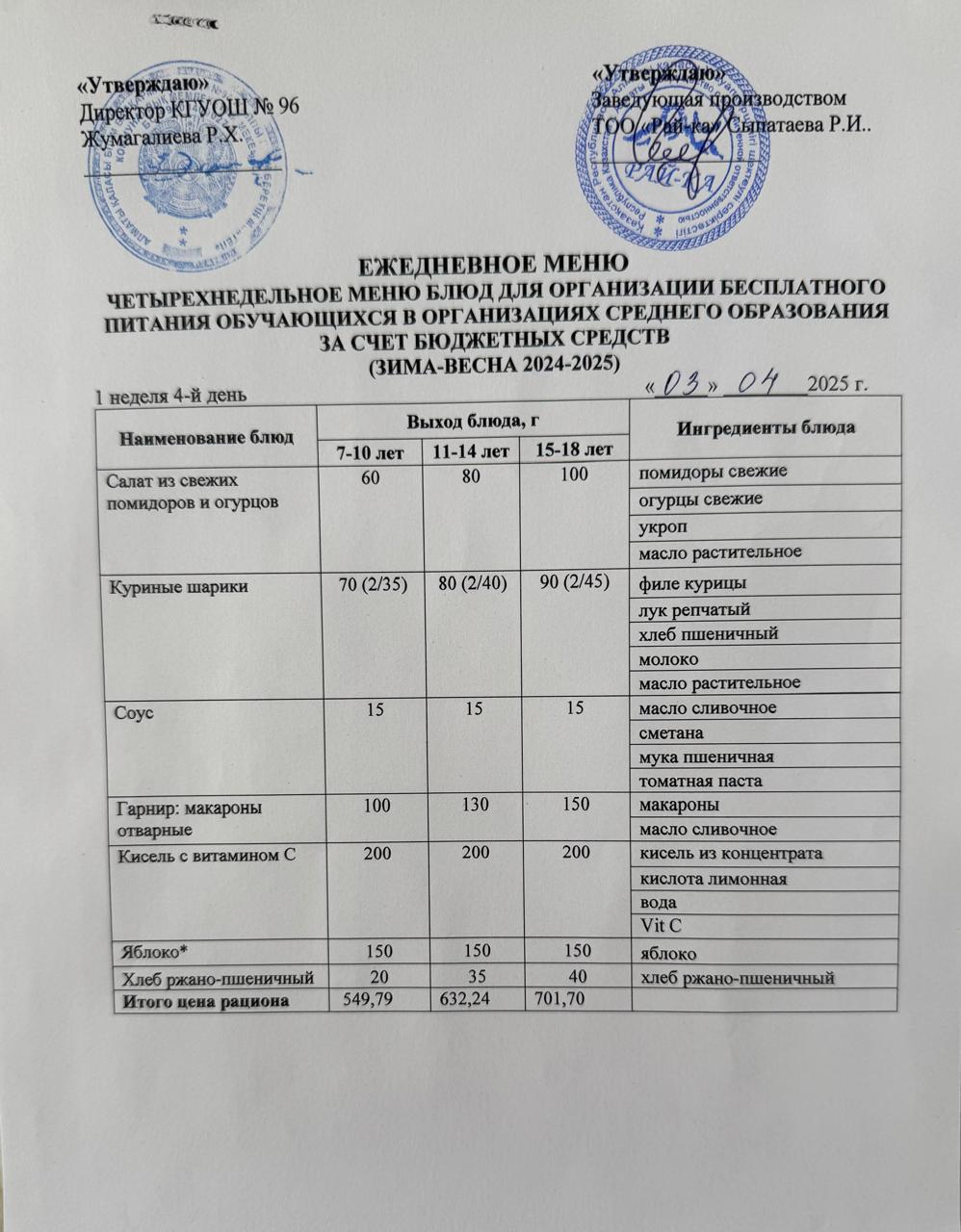 ""Меню 03.04.2025"