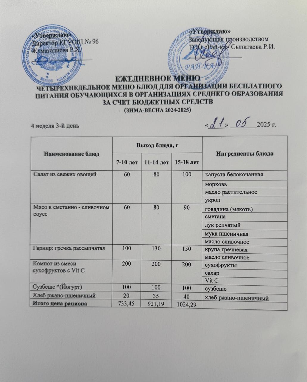 "Меню 21.05.2025"